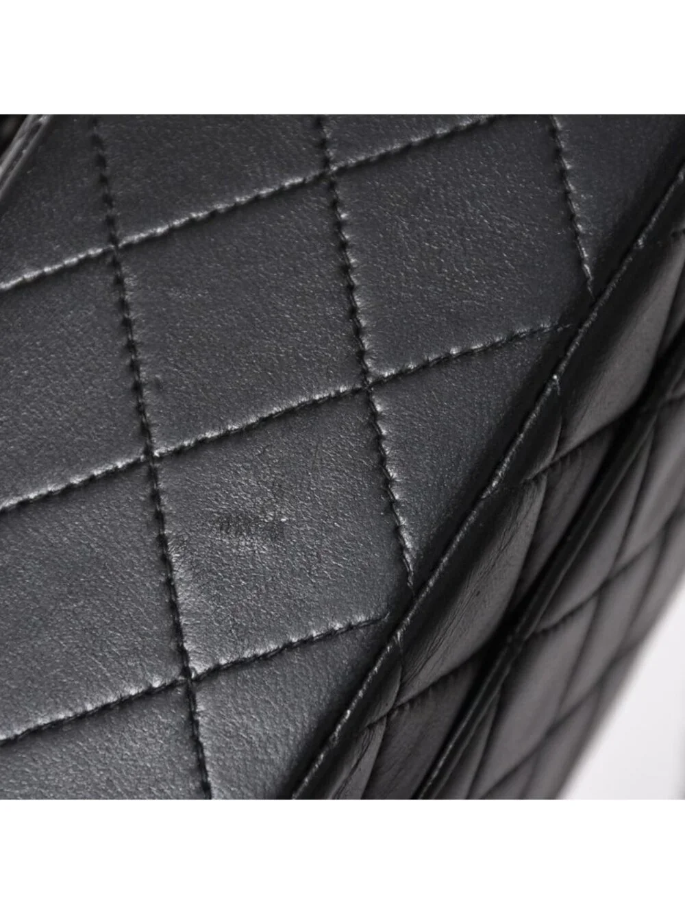 Chanel Quilted 25 Double Flap Chain Shoulder Bag Lambskin CC Logo Black Silver